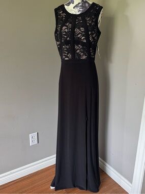 Y2K Morgan & Co. Black Lace Formal Dress